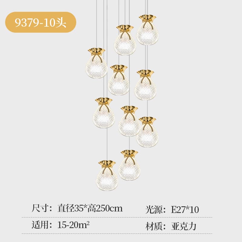 9379アクリル階段シャンデリア
