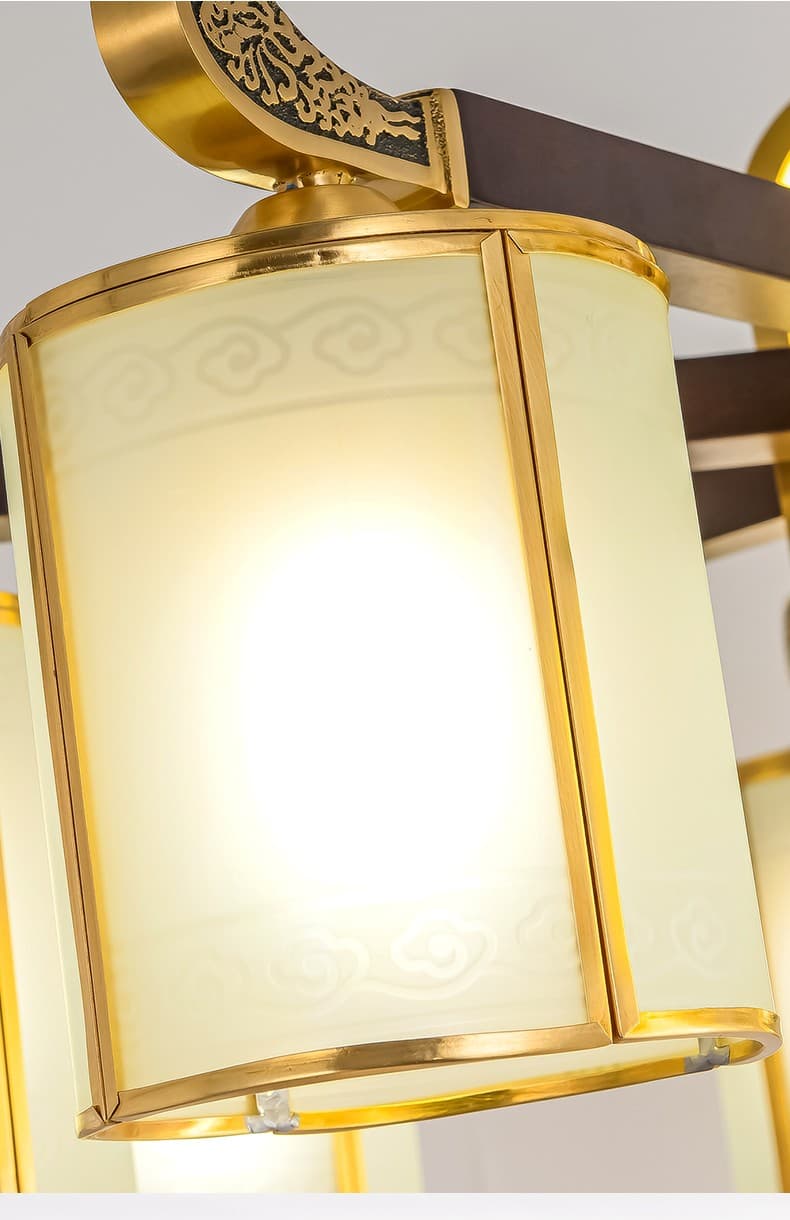 동+홍목 샹들리에