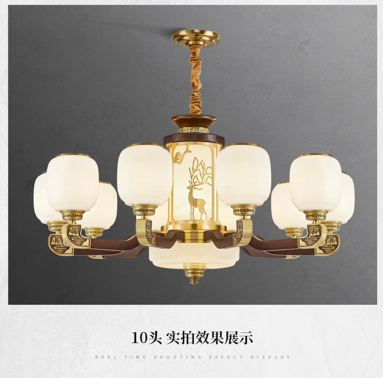 618 Copper + Wood Chandelier