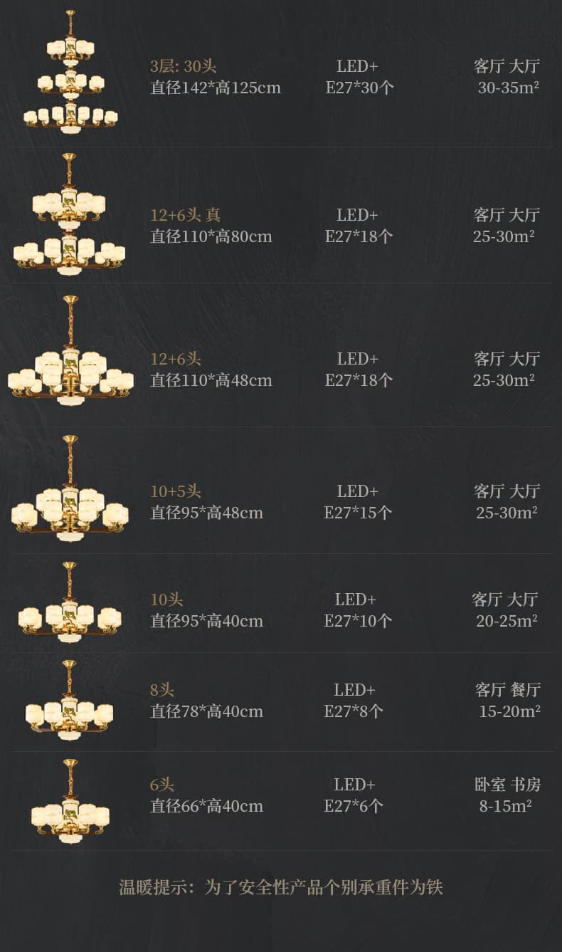 8876 đèn chùm bằng đồng + gỗ