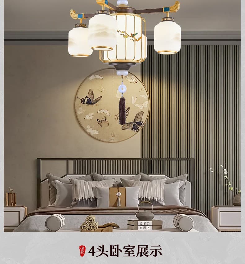 Iron Art Chandelier-Zinc Alloy + Glass Lampshade