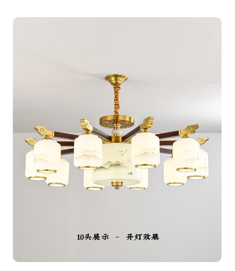 동+홍목 샹들리에