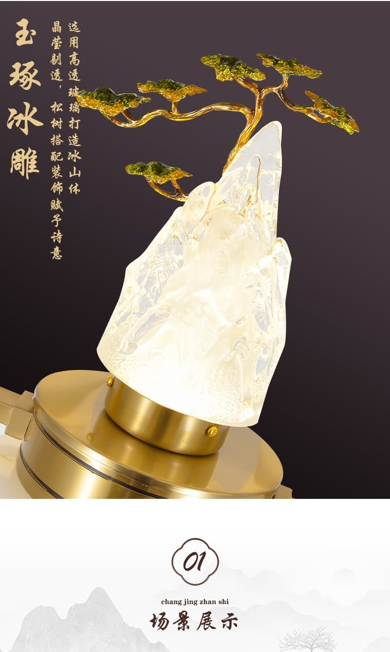 Đồng + đèn chùm gỗ