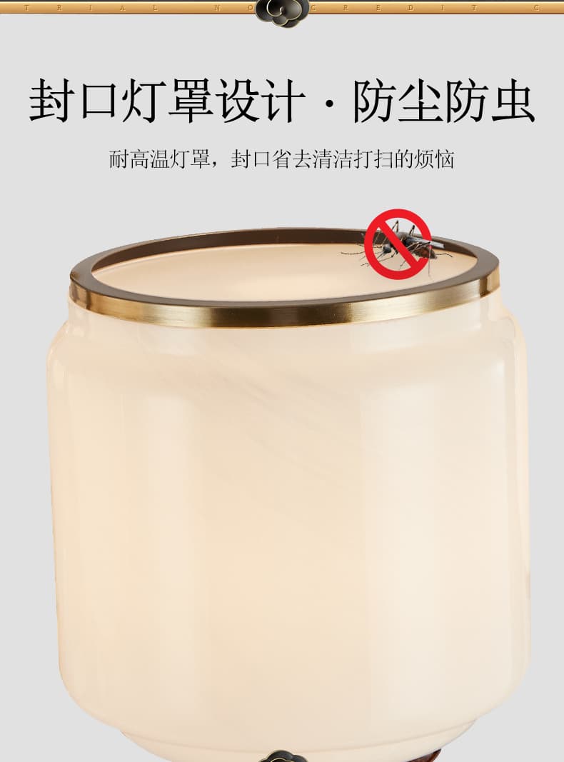 Đồng + đèn chùm chụp đèn thủy tinh