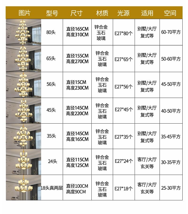 XQH-5002 빌라 대형 샹들리에