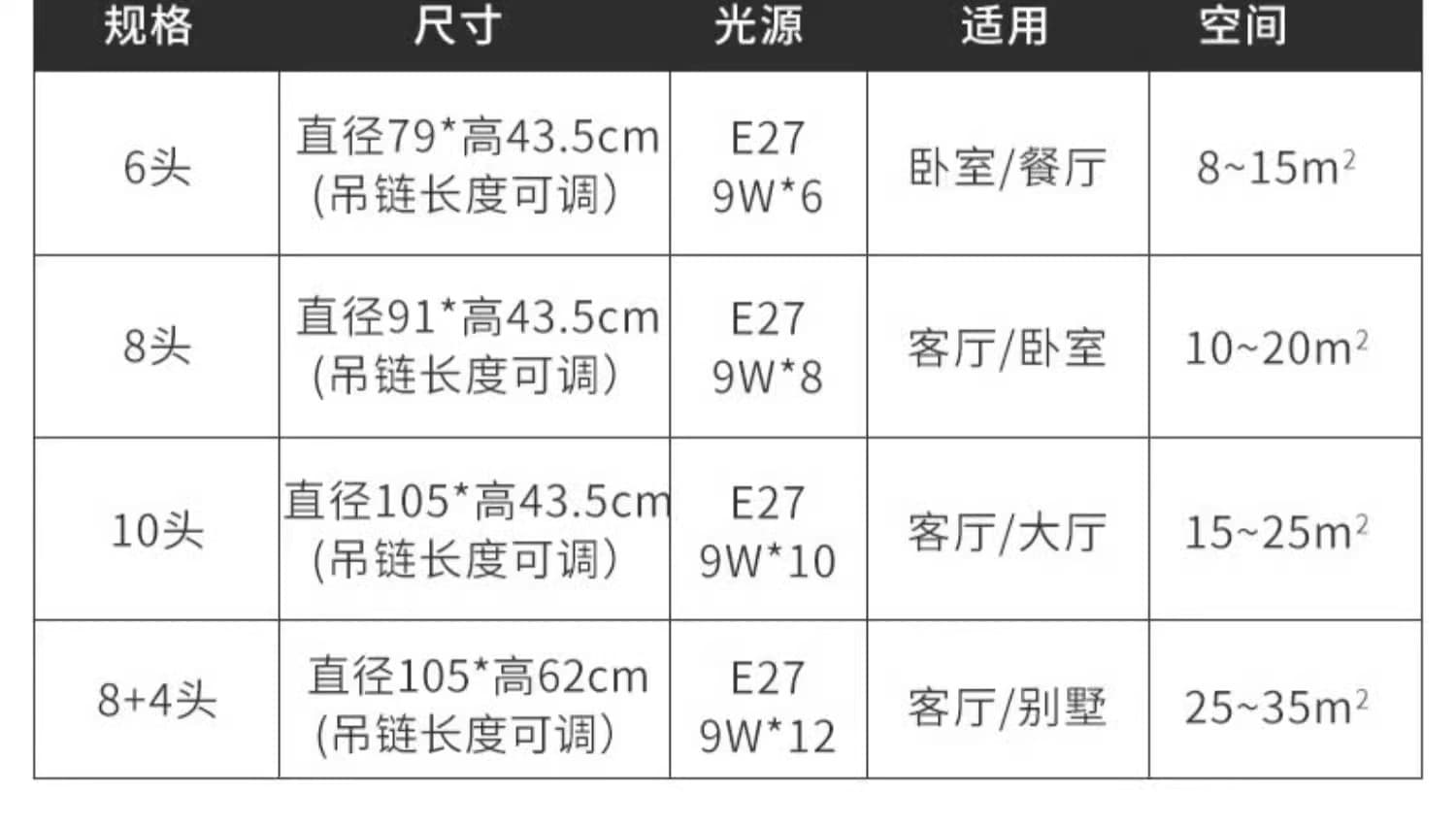鍛鉄製シャンデリア - 8036
