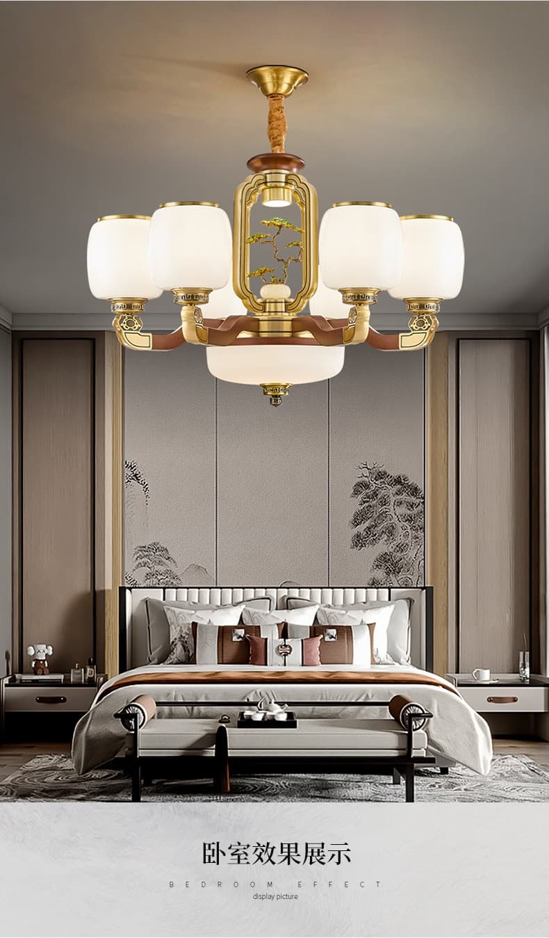8312 Copper + Wood Chandelier