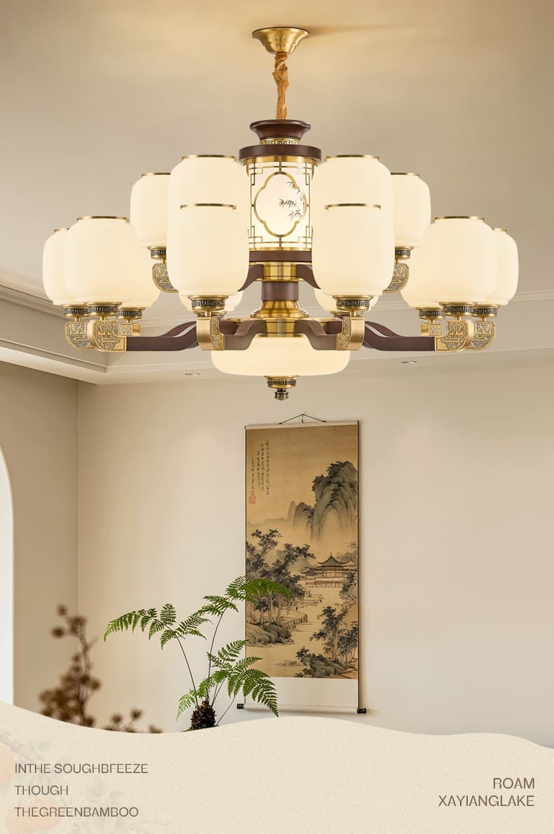 ចង្កៀងព្យួរ ស្ពាន់ និង ឈើ · 623-H5032