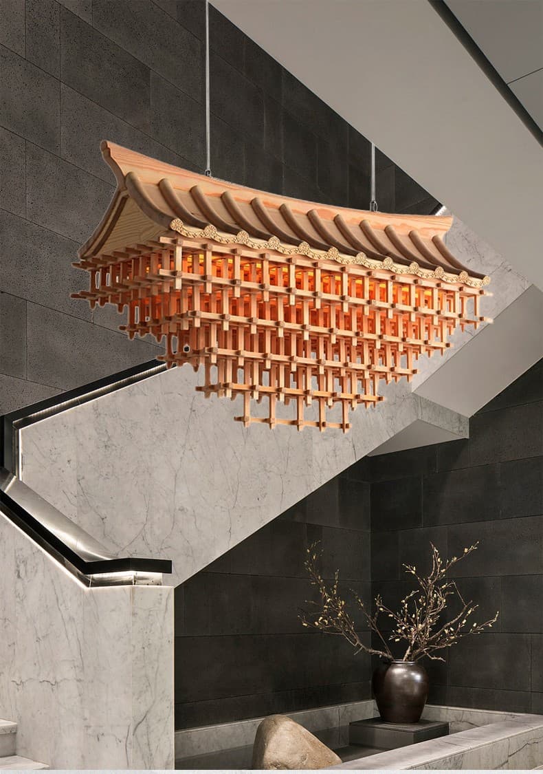 LX001 Zen Style House Light - Curved Shelf Hip Roof (27*16*46)