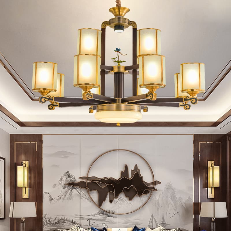 Tanso+mahogany chandelier — tingnan ang 1