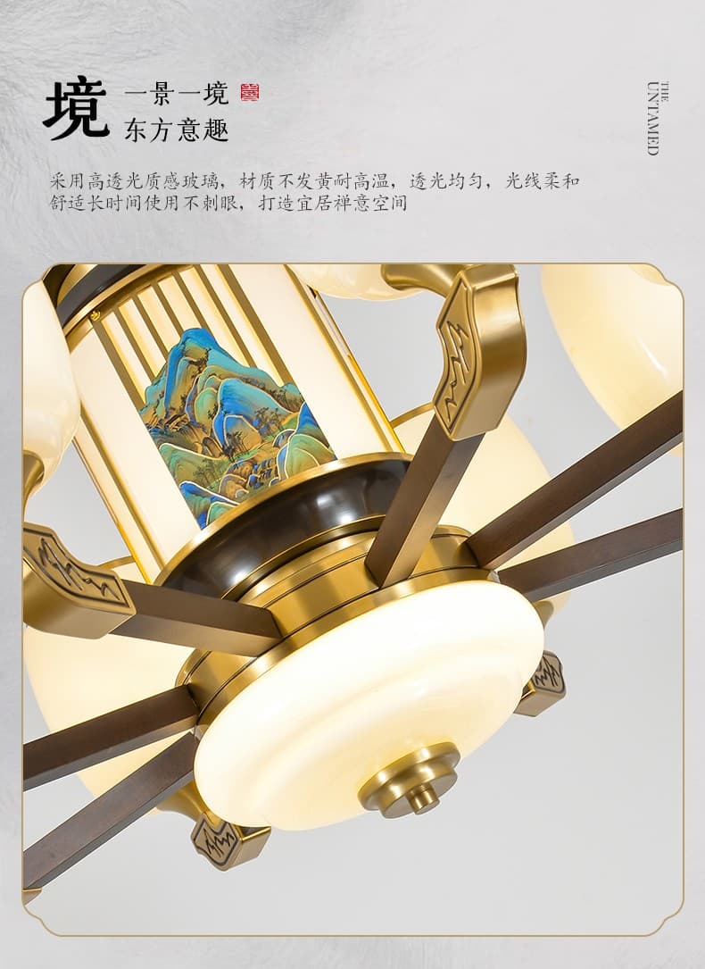 동+홍목 샹들리에