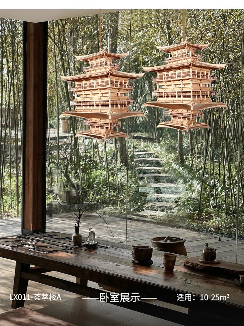 LX001 Zen Style House Light - Curved Shelf Hip Roof (27*16*46)