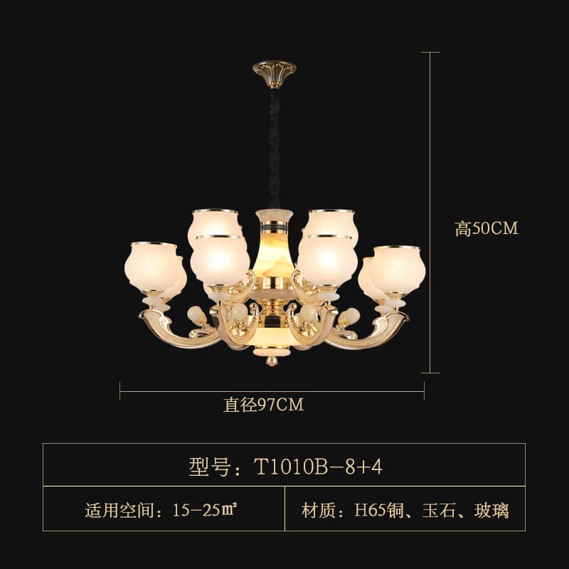 WT-T1010-8+4 Chụp đèn đá ngọc