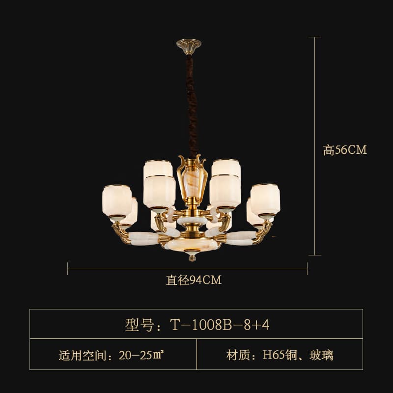 WT-T1008-8+4 Chụp đèn thủy tinh
