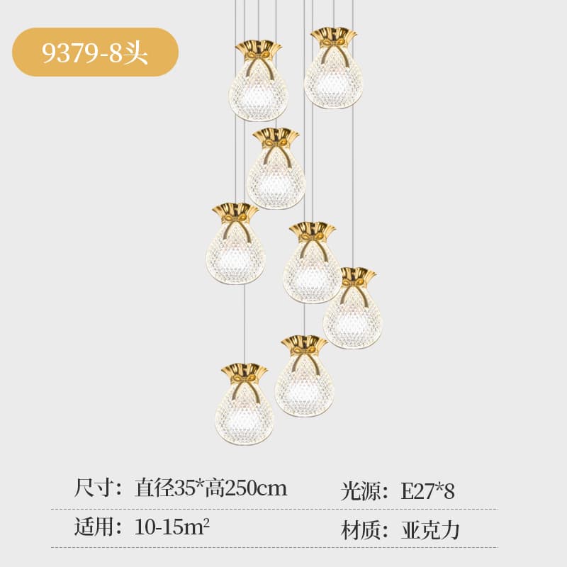 9379アクリル階段シャンデリア