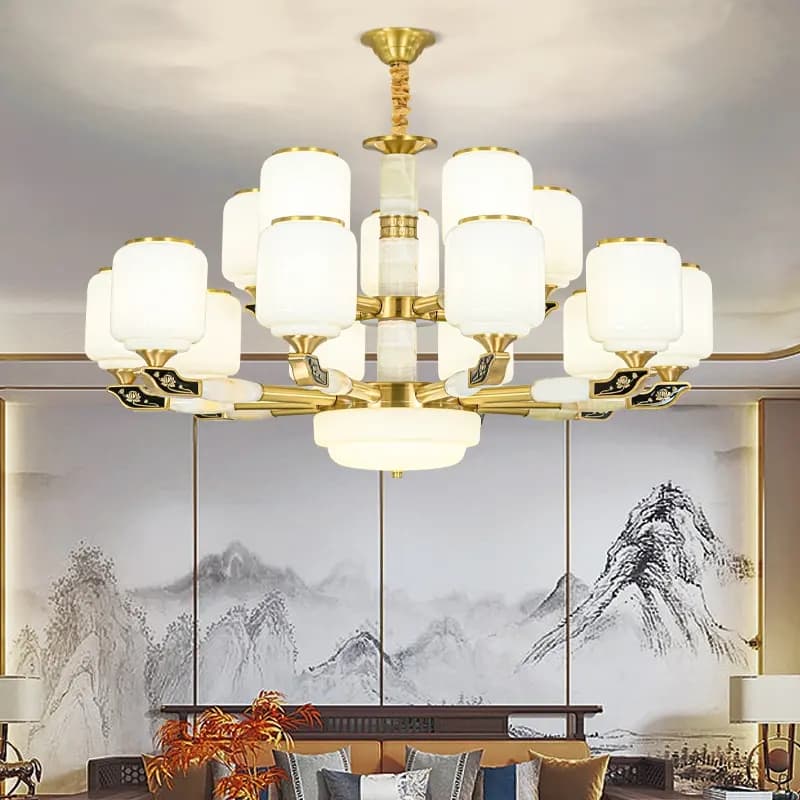 585 Copper + Jade Villa Large Chandelier — view 1