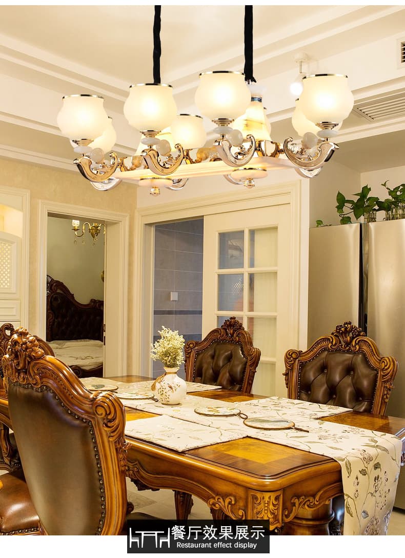 Đồng + đèn chùm chụp đèn thủy tinh