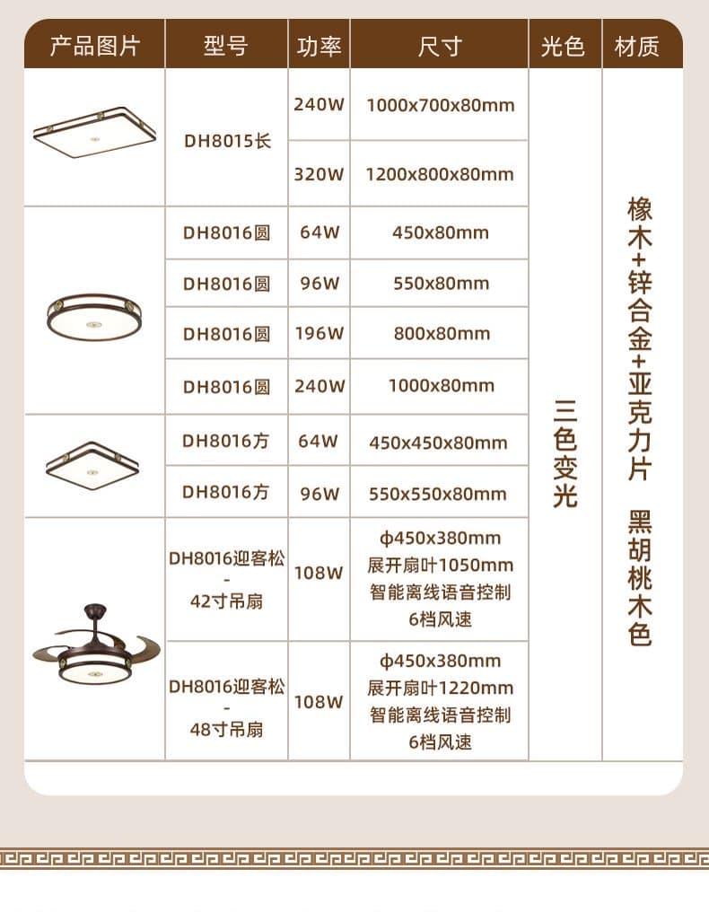 HD8016木+亜鉛合金-天井灯
