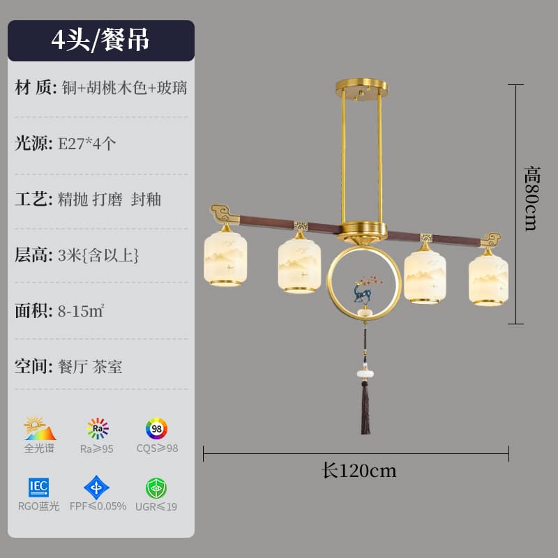 8862-4 ダイニングペンダント山水ランプシェード
