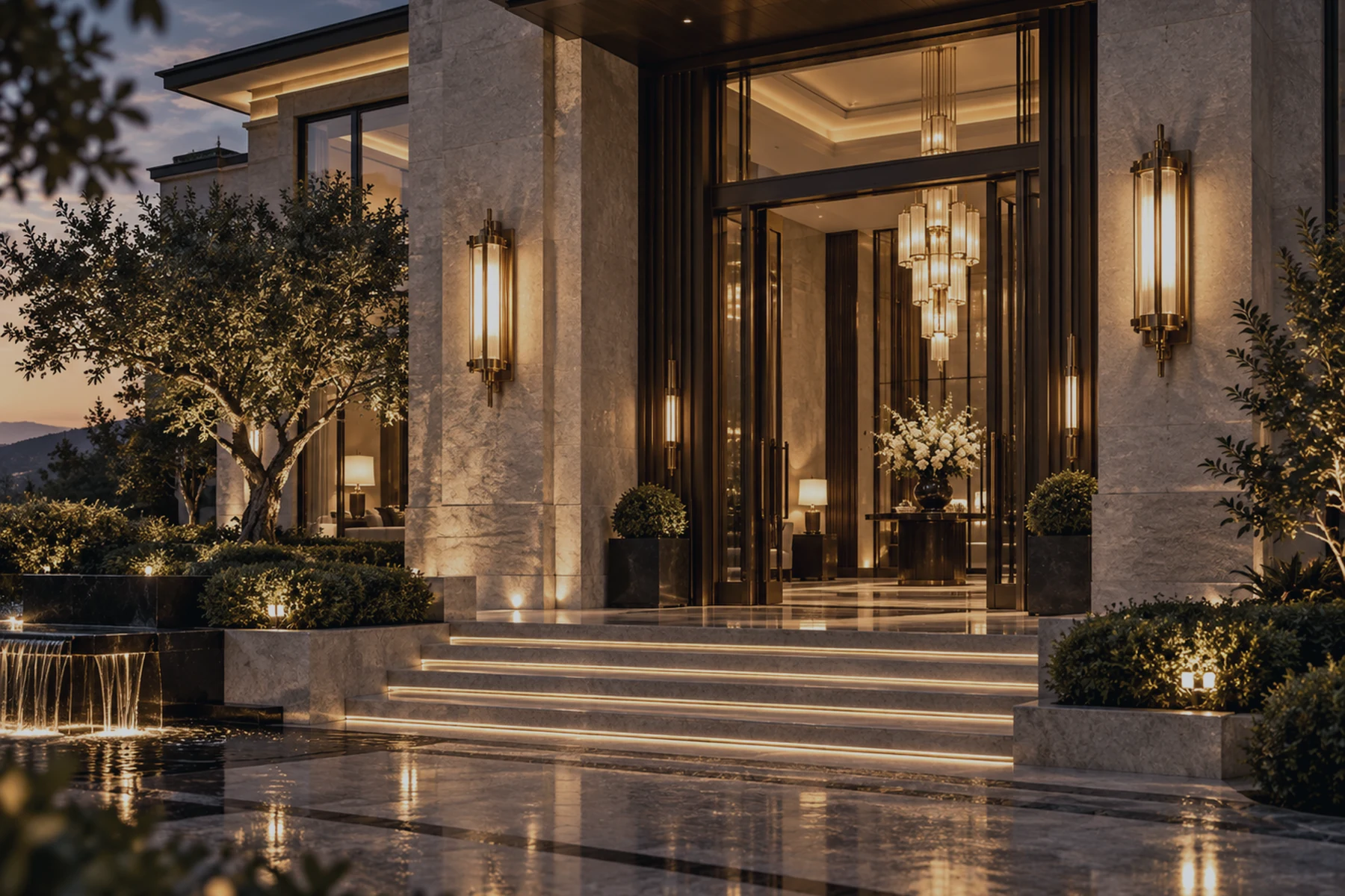 Entrance, Facade & Covered Outdoor lighting visualization